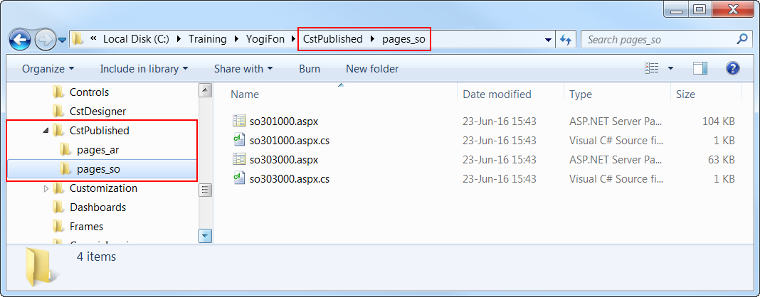 Changes in Webpages (ASPX)